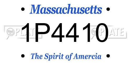 1P4410 Massachusetts License Plate
