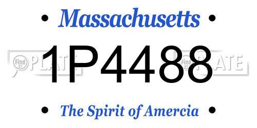 1P4488 Massachusetts License Plate