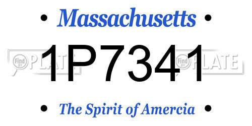 1P7341 Massachusetts License Plate