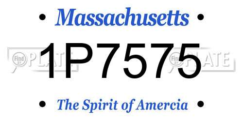 1P7575 Massachusetts License Plate