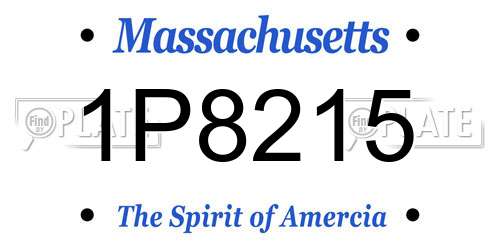 1P8215 Massachusetts License Plate