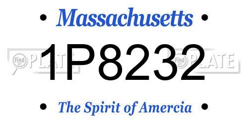 1P8232 Massachusetts License Plate