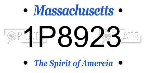 1P8923 Massachusetts License Plate