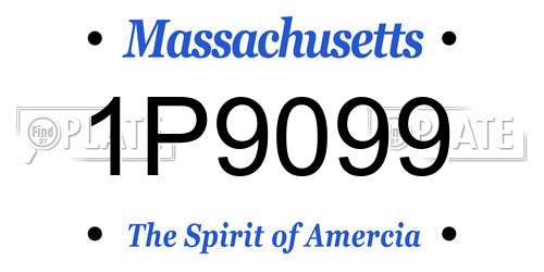 1P9099 Massachusetts License Plate
