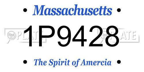 1P9428 Massachusetts License Plate