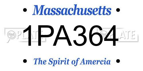 1PA364 Massachusetts License Plate
