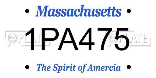 1PA475 Massachusetts License Plate
