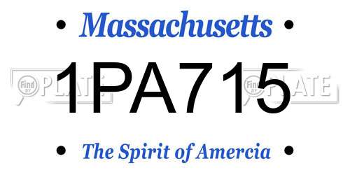 1PA715 Massachusetts License Plate