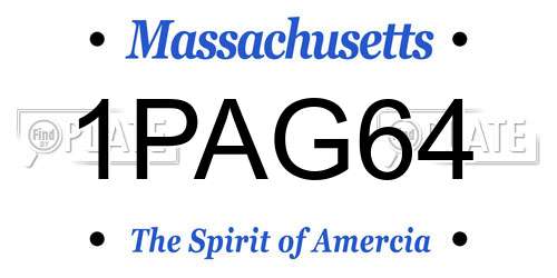 1PAG64 Massachusetts License Plate