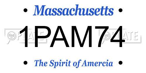 1PAM74 Massachusetts License Plate