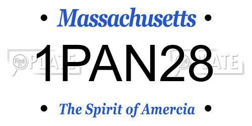 1PAN28 Massachusetts License Plate