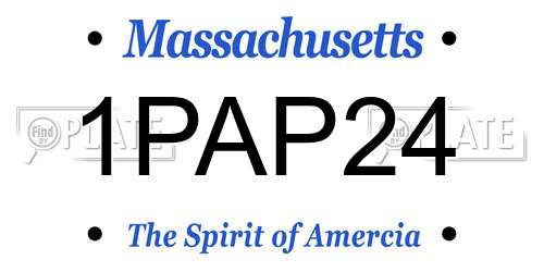 1PAP24 Massachusetts License Plate