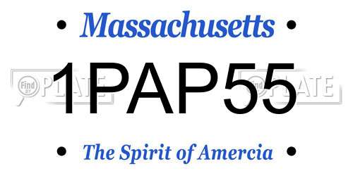 1PAP55 Massachusetts License Plate