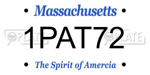 1PAT72 Massachusetts License Plate