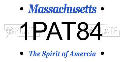 1PAT84 Massachusetts License Plate