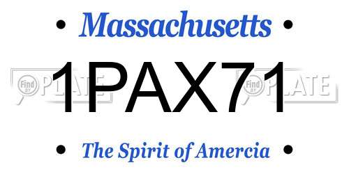 1PAX71 Massachusetts License Plate