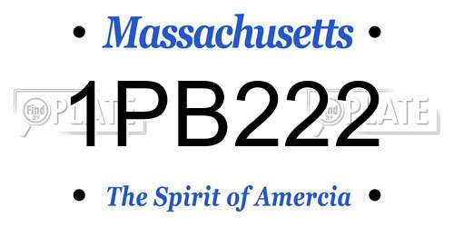1PB222 Massachusetts License Plate