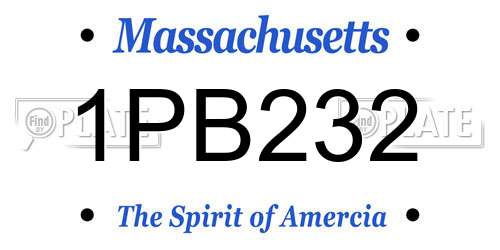 1PB232 Massachusetts License Plate