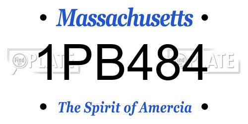 1PB484 Massachusetts License Plate