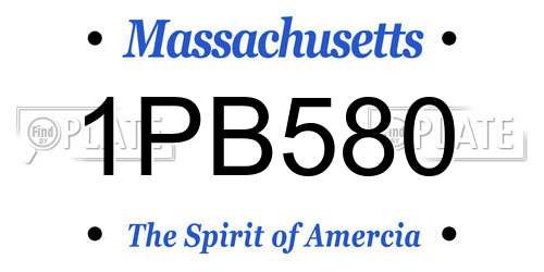 1PB580 Massachusetts License Plate