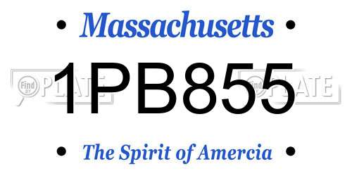 1PB855 Massachusetts License Plate