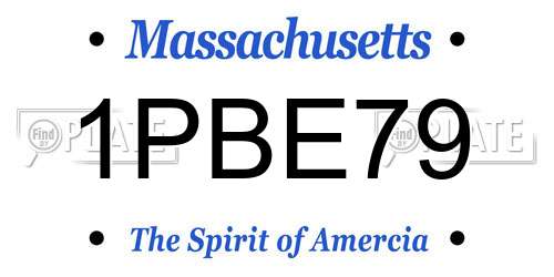 1PBE79 Massachusetts License Plate