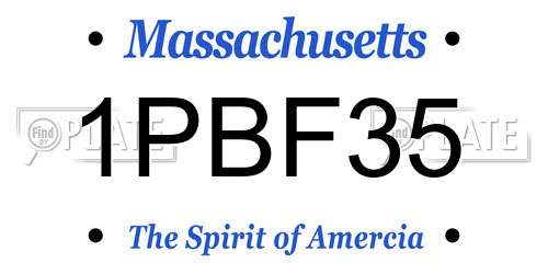 1PBF35 Massachusetts License Plate