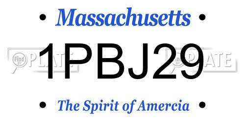 1PBJ29 Massachusetts License Plate