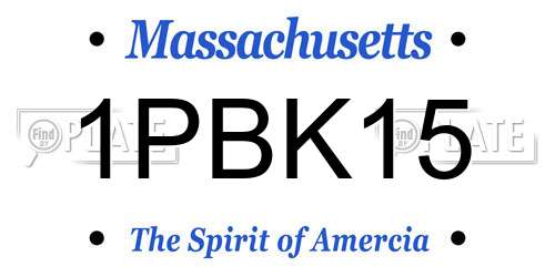 1PBK15 Massachusetts License Plate