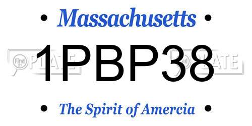 1PBP38 Massachusetts License Plate