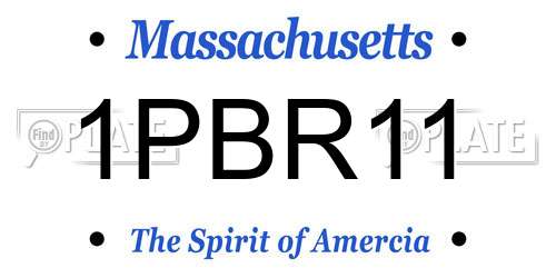 1PBR11 Massachusetts License Plate