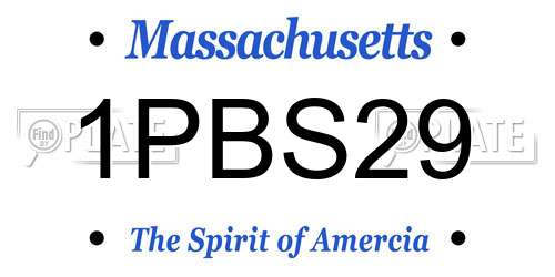 1PBS29 Massachusetts License Plate