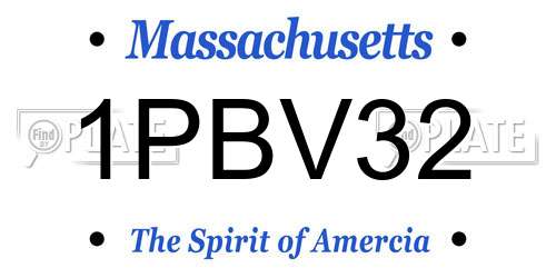 1PBV32 Massachusetts License Plate