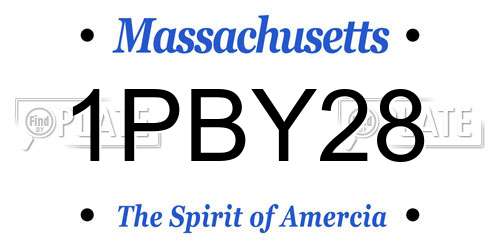 1PBY28 Massachusetts License Plate