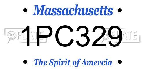 1PC329 Massachusetts License Plate