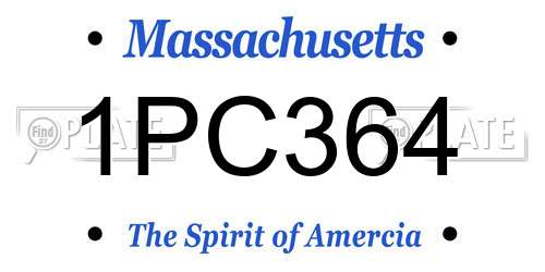 1PC364 Massachusetts License Plate