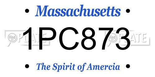 1PC873 Massachusetts License Plate