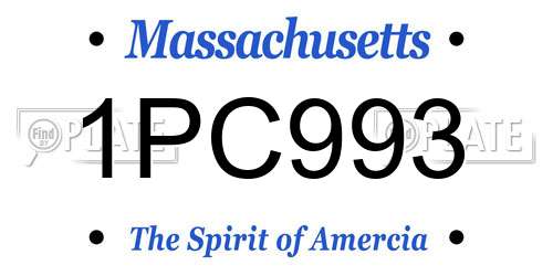 1PC993 Massachusetts License Plate