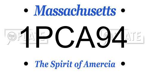 1PCA94 Massachusetts License Plate