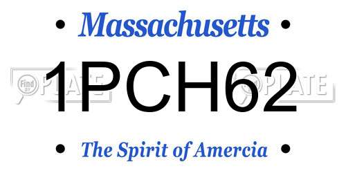 1PCH62 Massachusetts License Plate