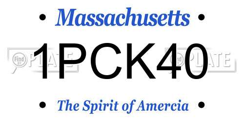 1PCK40 Massachusetts License Plate