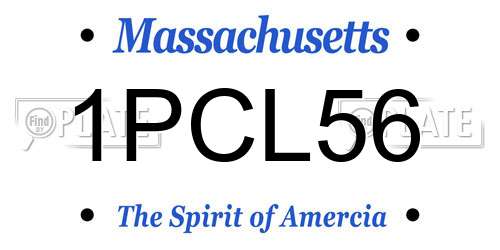 1PCL56 Massachusetts License Plate