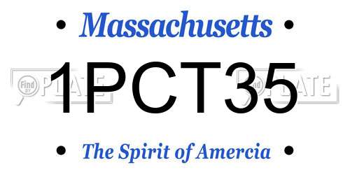 1PCT35 Massachusetts License Plate