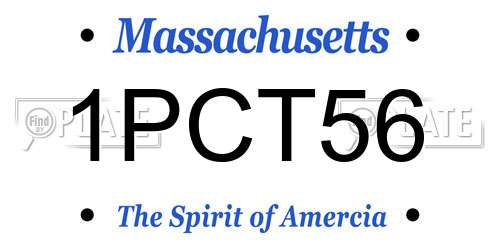 1PCT56 Massachusetts License Plate
