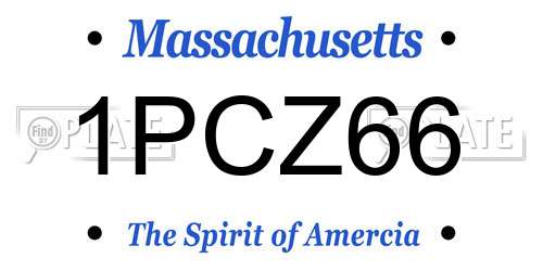 1PCZ66 Massachusetts License Plate