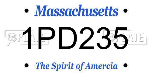 1PD235 Massachusetts License Plate