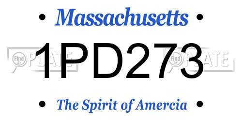 1PD273 Massachusetts License Plate