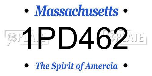 1PD462 Massachusetts License Plate