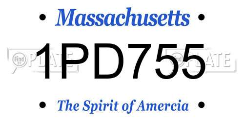 1PD755 Massachusetts License Plate