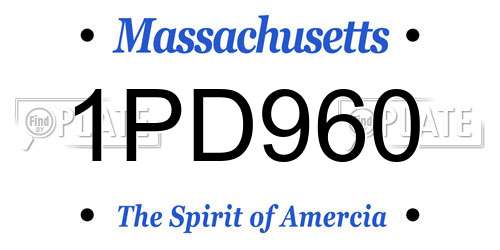1PD960 Massachusetts License Plate